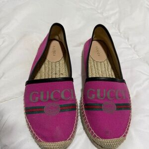 Gucci Canvas Espadrilles Flat Pink size 6.5